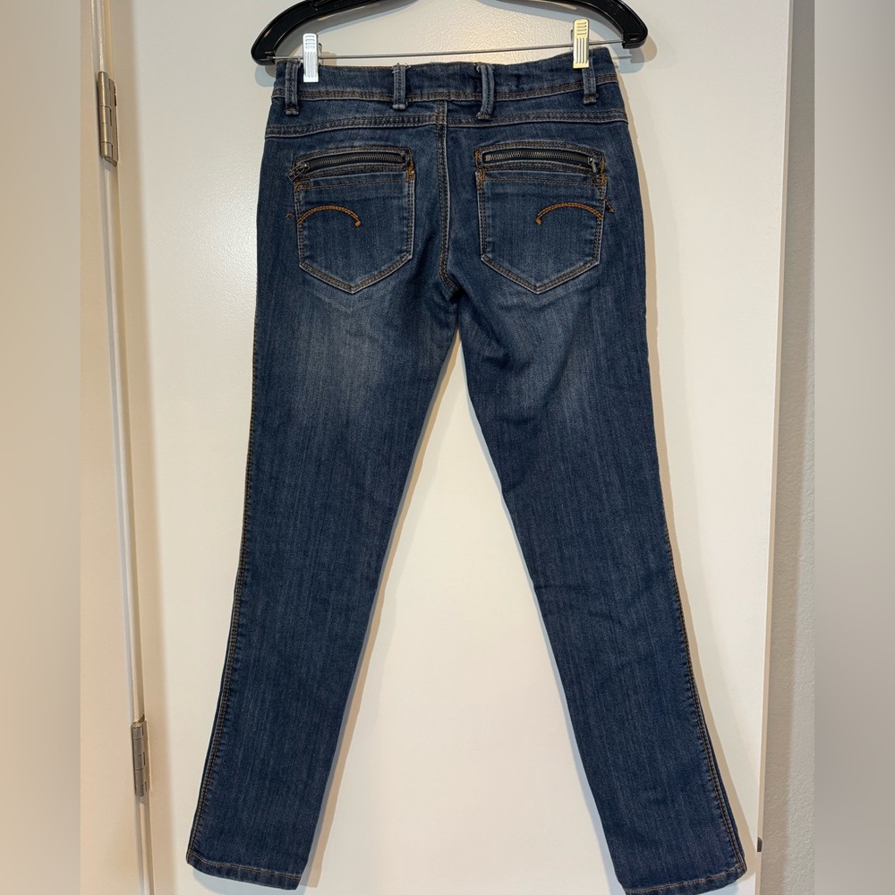 Ultra Low Rise Seduction V2:Victoria Moto Skinny Jeans Dark Wash Size 3/31 - Picture 4 of 6